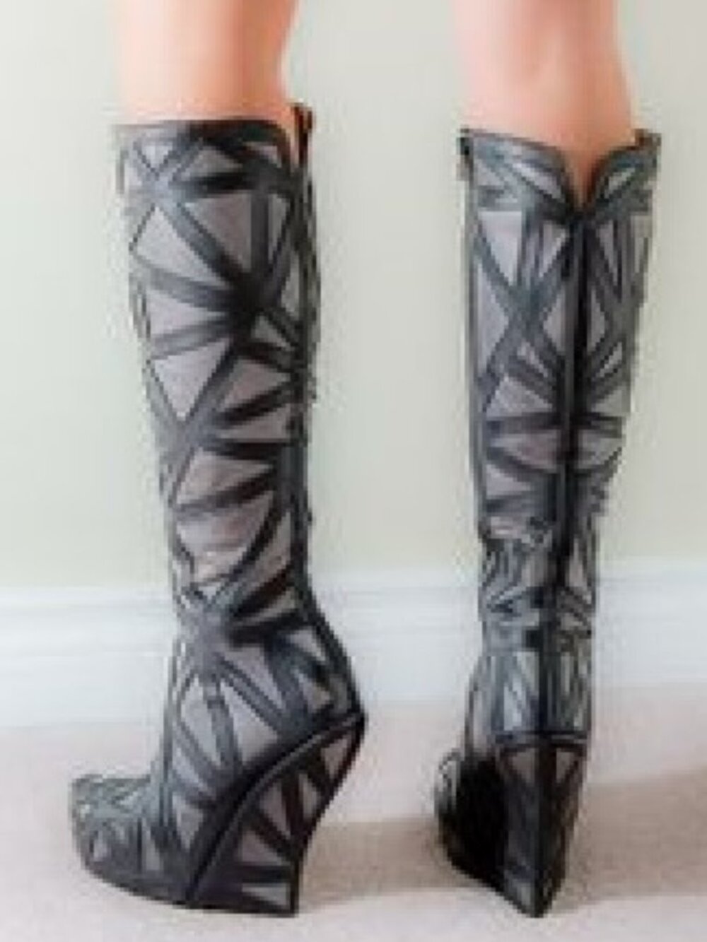 John Fluevog Black & Silver LA Malibu Boots Women US size 9 (Rare, Cosplay). - Picture 2 of 8